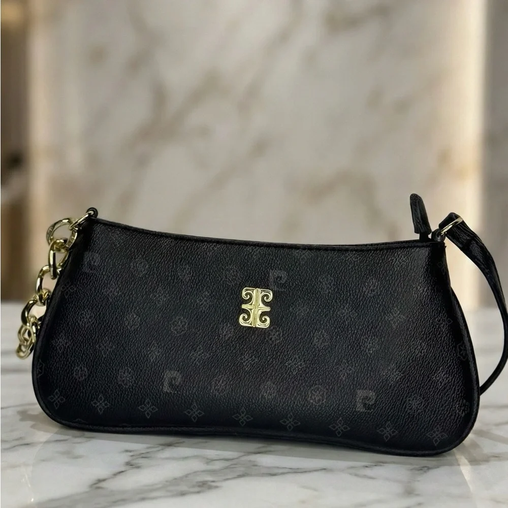 European/ Pierre Cardin Black Baguette Gold Chain Shoulder Hand Bag OFFERS ❤️ - Picture 3 of 6